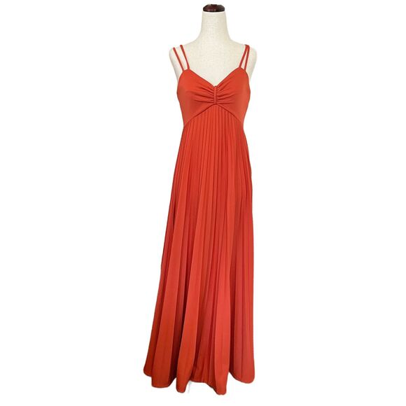 True Vintage 1970s Rust Orange Maxi Dress – ILGWU Union Made – Boho Prom Gown - Picture 8 of 8
